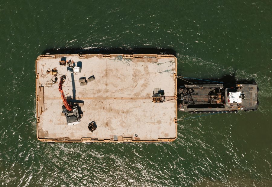 Sheet-pile seawall installation along St Andrews Bay in Panama City